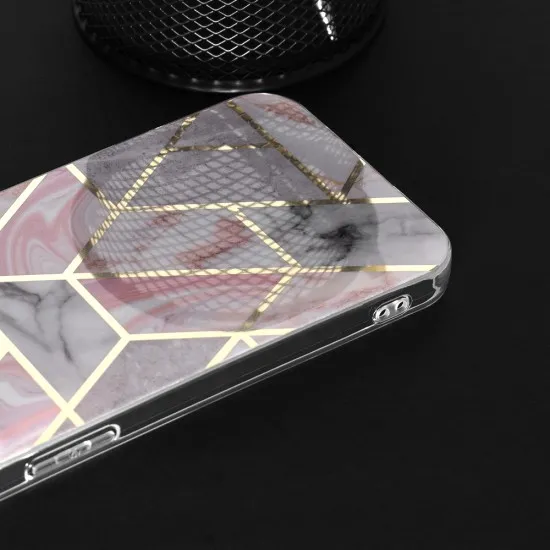 Husa pentru iPhone 15 Pro Max - Techsuit Marble Series - Pink Hex Husa pentru iPhone 15 Pro Max - Techsuit Marble Series - Pink Hex