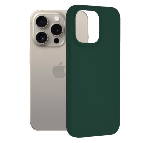 Husa pentru iPhone 15 Pro Max - Techsuit Soft Edge Silicone - Dark Green