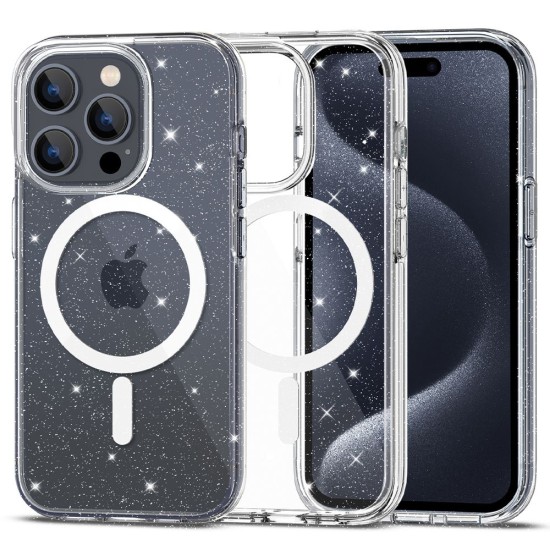 Husa pentru iPhone 15 Pro Max - Techsuit SparkleSkin MagSafe Series - Clear Husa pentru iPhone 15 Pro Max - Techsuit SparkleSkin MagSafe Series - Clear