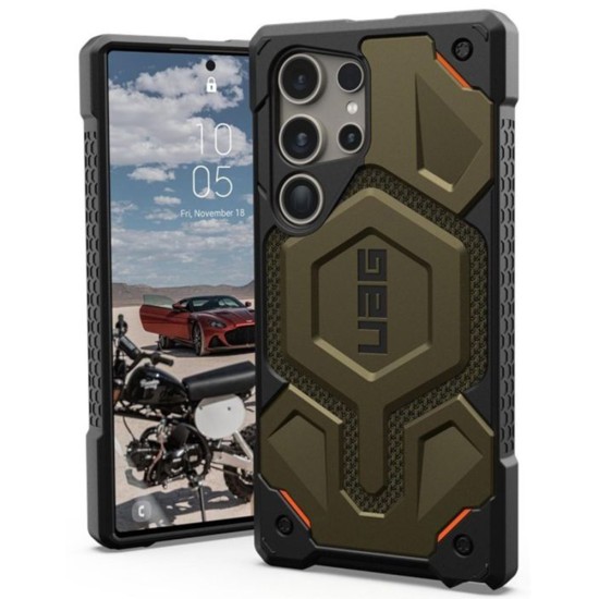 Husa pentru iPhone 15 Pro Max - UAG Monarch Pro - Kevlar Element Green Husa pentru iPhone 15 Pro Max - UAG Monarch Pro - Kevlar Element Green