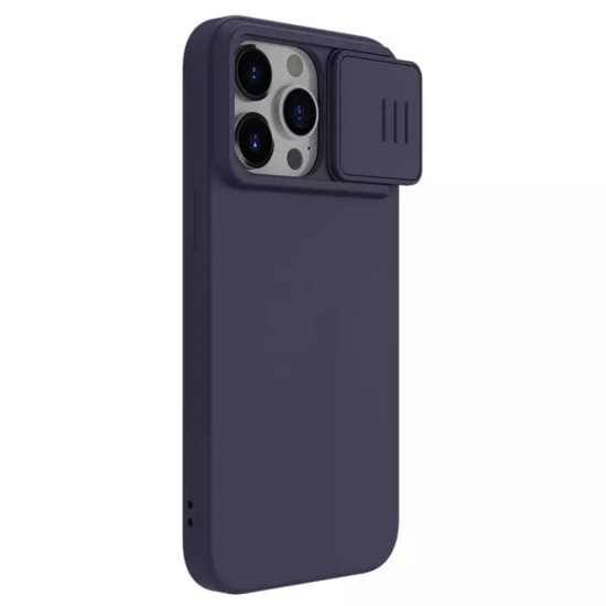 Husa pentru iPhone 15 Pro - Nillkin CamShield Silky MagSafe Silicone - Dark Night Purple