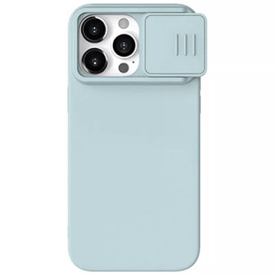 Husa pentru iPhone 15 Pro - Nillkin CamShield Silky MagSafe Silicone - Haze Blue Husa pentru iPhone 15 Pro - Nillkin CamShield Silky MagSafe Silicone - Haze Blue