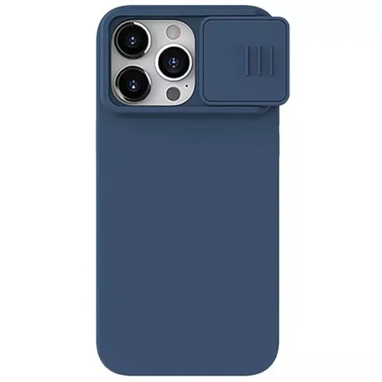 Husa pentru iPhone 15 Pro - Nillkin CamShield Silky MagSafe Silicone - Midnight Blue Husa pentru iPhone 15 Pro - Nillkin CamShield Silky MagSafe Silicone - Midnight Blue