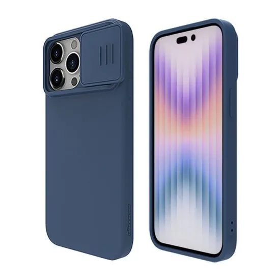 Husa pentru iPhone 15 Pro - Nillkin CamShield Silky MagSafe Silicone - Midnight Blue Husa pentru iPhone 15 Pro - Nillkin CamShield Silky MagSafe Silicone - Midnight Blue