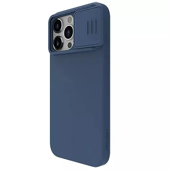 Husa pentru iPhone 15 Pro - Nillkin CamShield Silky MagSafe Silicone - Midnight Blue Husa pentru iPhone 15 Pro - Nillkin CamShield Silky MagSafe Silicone - Midnight Blue