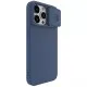 Husa pentru iPhone 15 Pro - Nillkin CamShield Silky MagSafe Silicone - Midnight Blue Husa pentru iPhone 15 Pro - Nillkin CamShield Silky MagSafe Silicone - Midnight Blue