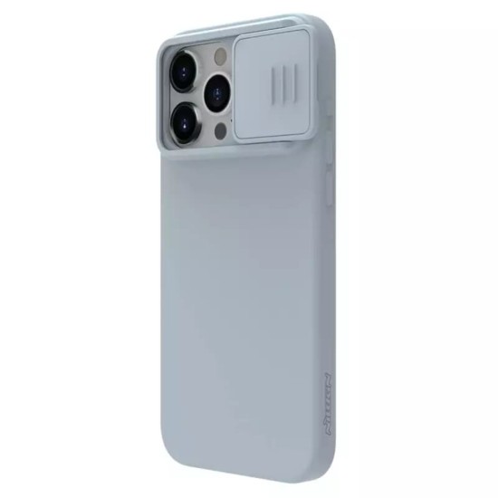 Husa pentru iPhone 15 Pro - Nillkin CamShield Silky MagSafe Silicone - Star Grey