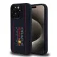Husa pentru iPhone 15 Pro - Red Bull Racing Silicone Oversize Vertical Logo MagSafe (RBHMP15L24SIOLRV) - Navy