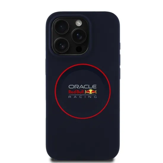 Husa pentru iPhone 15 Pro - Red Bull Racing Silicone Red Ring MagSafe (RBHMP15L24SIILVR) - Navy
