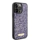 Husa pentru iPhone 15 Pro - Rhinestone Metal Logo (GUHCP15LPFGSBSP) - Purple