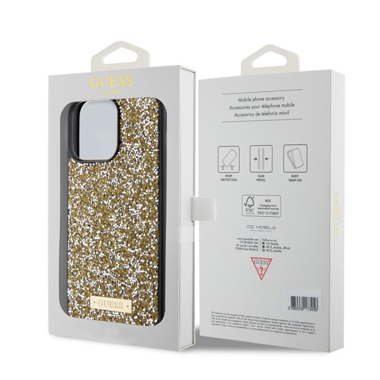 Husa pentru iPhone 15 Pro - Rhinestone Metal Logo (GUHCP15XPFGSBSD) - Yellow Husa pentru iPhone 15 Pro - Rhinestone Metal Logo (GUHCP15XPFGSBSD) - Yellow
