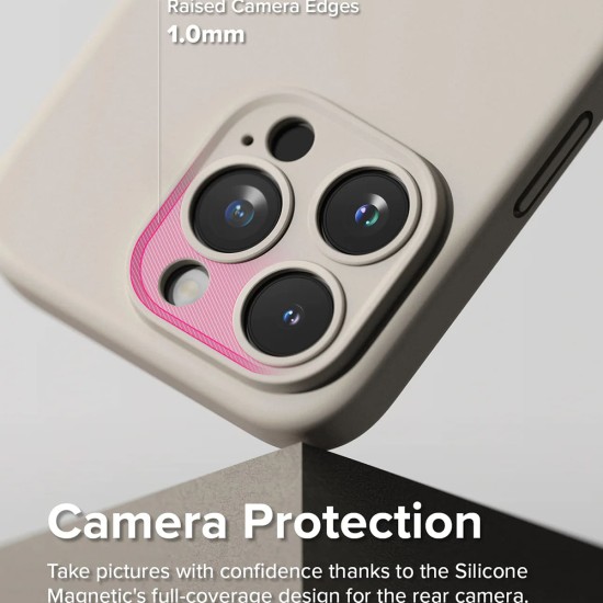 Husa pentru iPhone 15 Pro - Ringke Silicone Magnetic - Pink Sand