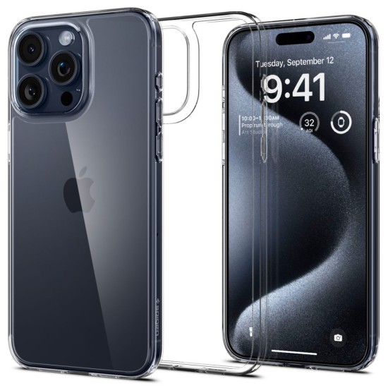 Husa pentru iPhone 15 Pro - Spigen Air Skin Hybrid - Crystal Clear