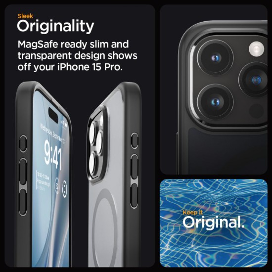 Husa pentru iPhone 15 Pro - Spigen Ultra Hybrid MagSafe - Frost Black Husa pentru iPhone 15 Pro - Spigen Ultra Hybrid MagSafe - Frost Black