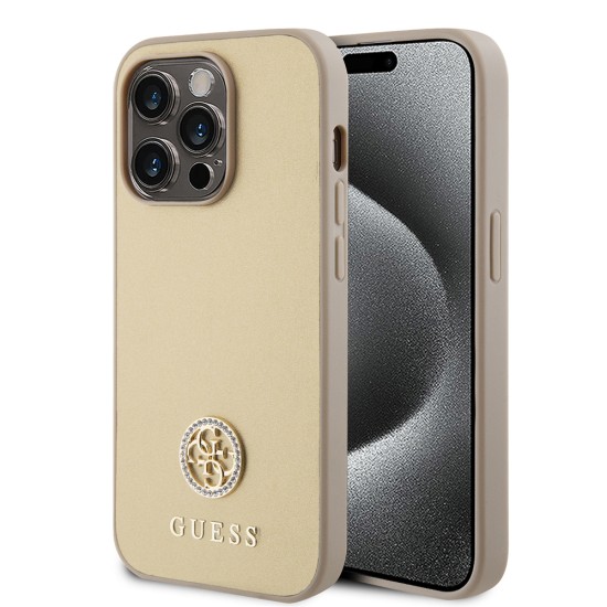Husa pentru iPhone 15 Pro - Strass Metal Logo (GUHCP15LPS4DGPD) - Gold Husa pentru iPhone 15 Pro - Strass Metal Logo (GUHCP15LPS4DGPD) - Gold