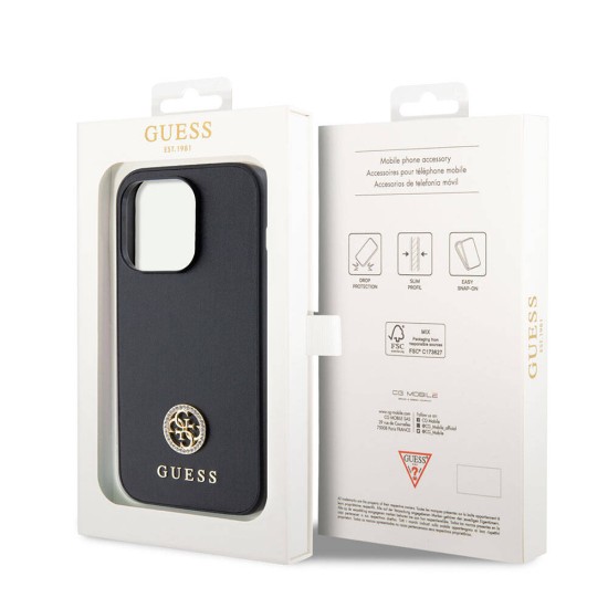 Husa pentru iPhone 15 Pro - Strass Metal Logo (GUHCP15LPS4DGPK) - Black Husa pentru iPhone 15 Pro - Strass Metal Logo (GUHCP15LPS4DGPK) - Black