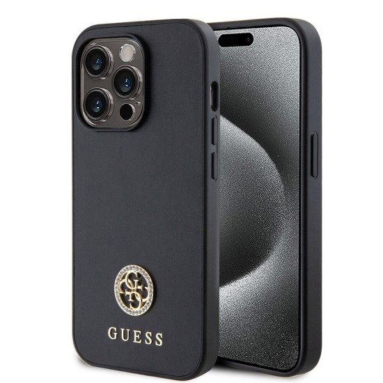 Husa pentru iPhone 15 Pro - Strass Metal Logo (GUHCP15LPS4DGPK) - Black Husa pentru iPhone 15 Pro - Strass Metal Logo (GUHCP15LPS4DGPK) - Black