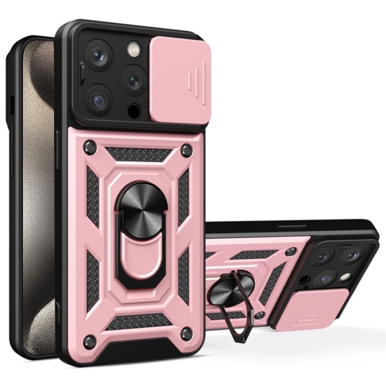 Husa pentru iPhone 15 Pro - Techsuit CamShield Series - Rose Gold