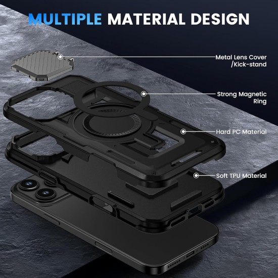 Husa pentru iPhone 15 Pro - Techsuit CamVault MagSafe - Black Husa pentru iPhone 15 Pro - Techsuit CamVault MagSafe - Black