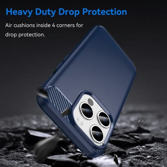 Husa pentru iPhone 15 Pro - Techsuit Carbon Silicone - Blue Husa pentru iPhone 15 Pro - Techsuit Carbon Silicone - Blue