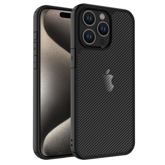 Husa pentru iPhone 15 Pro - Techsuit CarbonFuse - Black