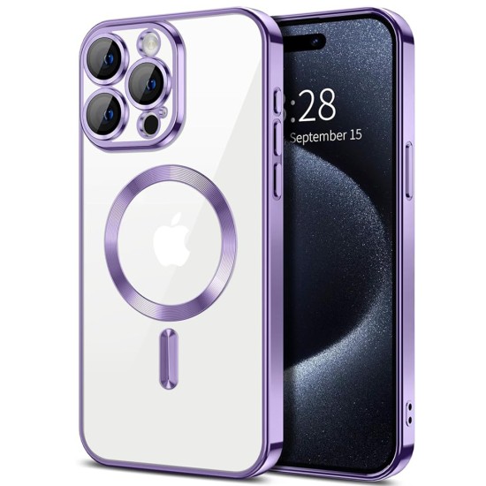 Husa pentru iPhone 15 Pro - Techsuit Luxury Crystal MagSafe - Light Purple