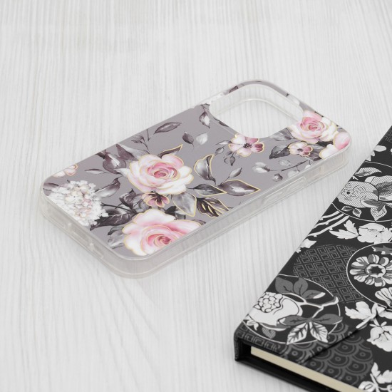 Husa pentru iPhone 15 Pro - Techsuit Marble Series - Bloom of Ruth Gray