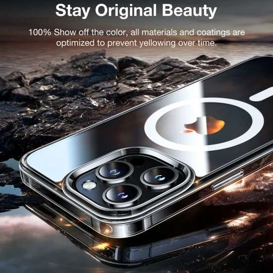 Husa pentru iPhone 15 Pro - Torras Diamond MagSafe Series - Clear Husa pentru iPhone 15 Pro - Torras Diamond MagSafe Series - Clear