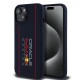 Husa pentru iPhone 15 - Red Bull Racing Silicone Oversize Vertical Logo MagSafe (RBHMP15S24SIOLRV) - Navy