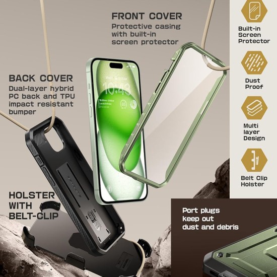 Husa pentru iPhone 15 - Supcase Unicorn Beetle Pro - Guldan