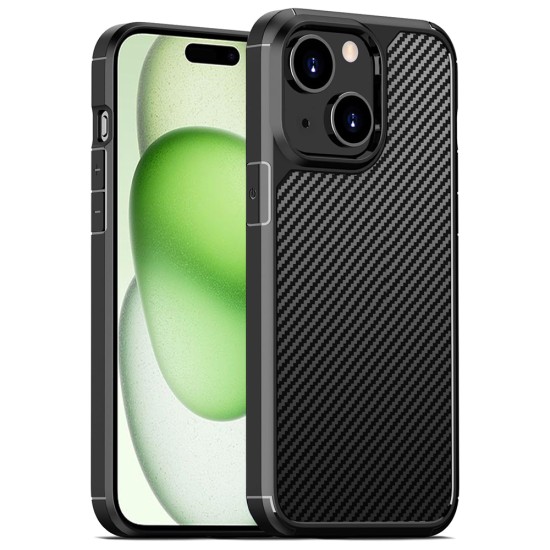 Husa pentru iPhone 15 - Techsuit CarbonFuse - Black