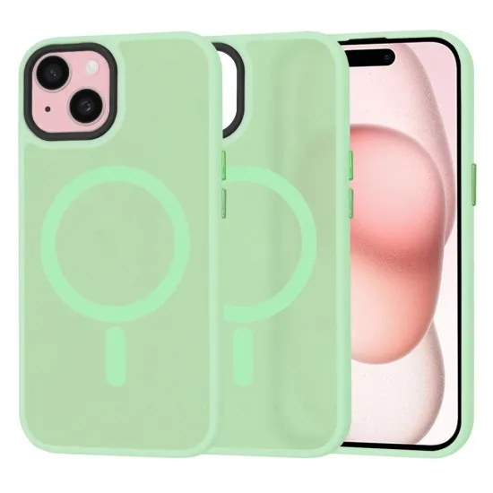Husa pentru iPhone 15 - Techsuit HaloFrost MagSafe Series - Light Green