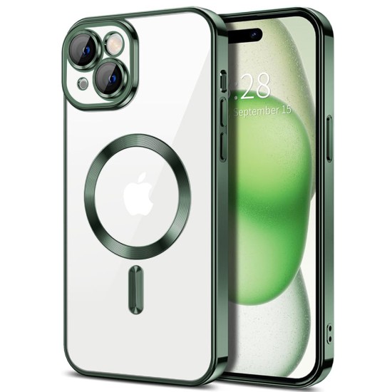 Husa pentru iPhone 15 - Techsuit Luxury Crystal MagSafe - Deep Green