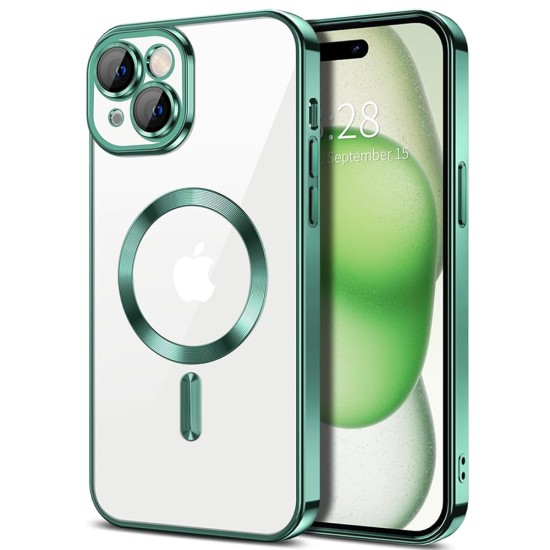 Husa pentru iPhone 15 - Techsuit Luxury Crystal MagSafe - Light Green