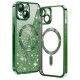 Husa pentru iPhone 15 - Techsuit Luxury Glitter MagSafe - Deep Green