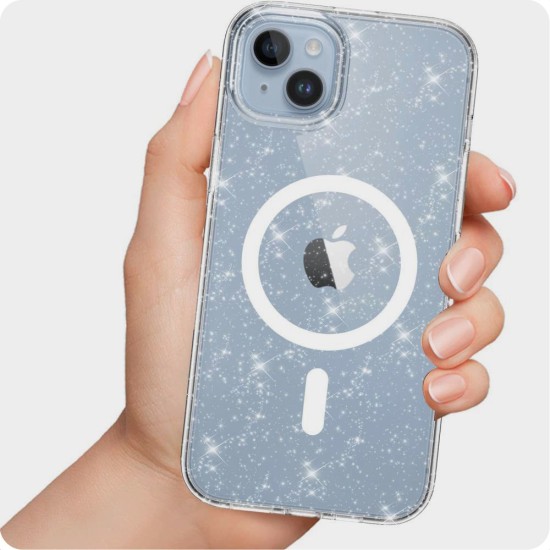 Husa pentru iPhone 15 - Techsuit SparkleSkin MagSafe Series - Clear