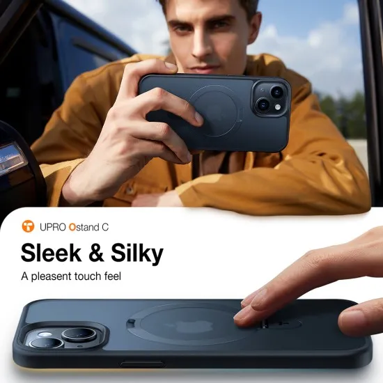 Husa pentru iPhone 15 - Torras Ostand Series - Black