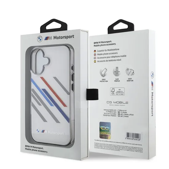 Husa pentru iPhone 16 - BMW Hardcase Motorsport IML Random Stripes (BMHCP16S23HTRAG) - Grey Husa pentru iPhone 16 - BMW Hardcase Motorsport IML Random Stripes (BMHCP16S23HTRAG) - Grey