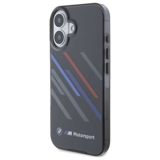 Husa pentru iPhone 16 - BMW Hardcase Motorsport IML Random Stripes (BMHCP16S23HTRAK) - Black