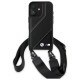 Husa pentru iPhone 16 - BMW Leather M Edition Carbon Stripe & Strap (BMHCP16S23PSCCK) - Black