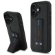 Husa pentru iPhone 16 - BMW Leather M Grip Stand Smooth and Carbon (BMHCP16SGSPCCK) - Black