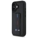 Husa pentru iPhone 16 - BMW Leather M Grip Stand Smooth and Carbon (BMHCP16SGSPCCK) - Black