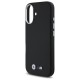 Husa pentru iPhone 16 - BMW Leather M Smooth Full Wrapped Metal (BMHCP16S23PMWK) - Black