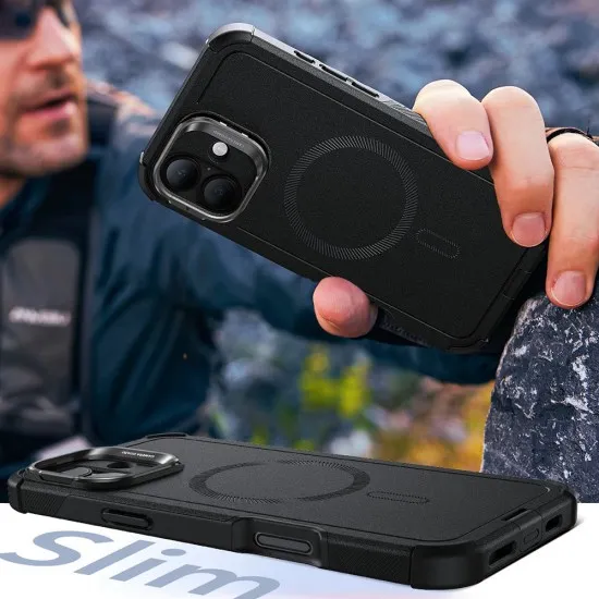 Husa pentru iPhone 16 - ESR Cyber Armor Kickstand - Black Husa pentru iPhone 16 - ESR Cyber Armor Kickstand - Black