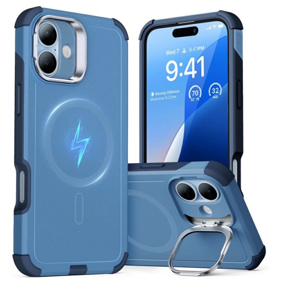 Husa pentru iPhone 16 - ESR Cyber Armor Kickstand - Blue