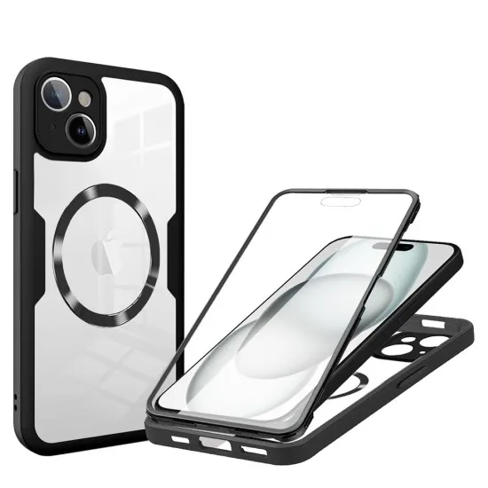 Husa pentru iPhone 16 + Folie - Techsuit ColorVerse 360 MagSafe Series - Black Husa pentru iPhone 16 + Folie - Techsuit ColorVerse 360 MagSafe Series - Black