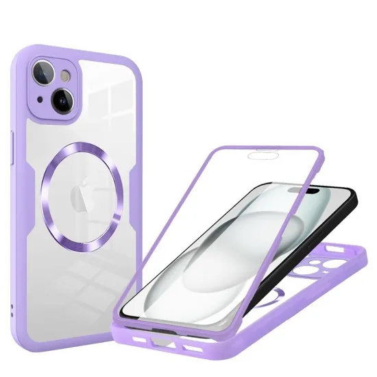 Husa pentru iPhone 16 + Folie - Techsuit ColorVerse 360 MagSafe Series - Purple Husa pentru iPhone 16 + Folie - Techsuit ColorVerse 360 MagSafe Series - Purple