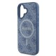 Husa pentru iPhone 16 - Guess 4G Ring Classic Logo MagSafe (GUHMP16SG4GFRB) - Blue