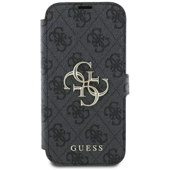 Husa pentru iPhone 16 - Guess Book 4G (GUBKP16S4GMGGR) - Black