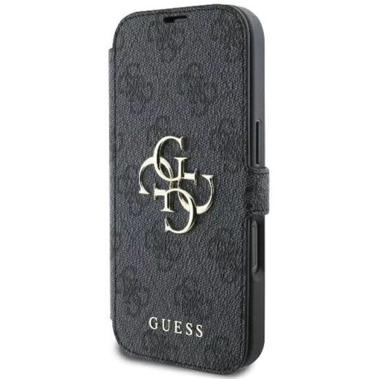 Husa pentru iPhone 16 - Guess Book 4G (GUBKP16S4GMGGR) - Black